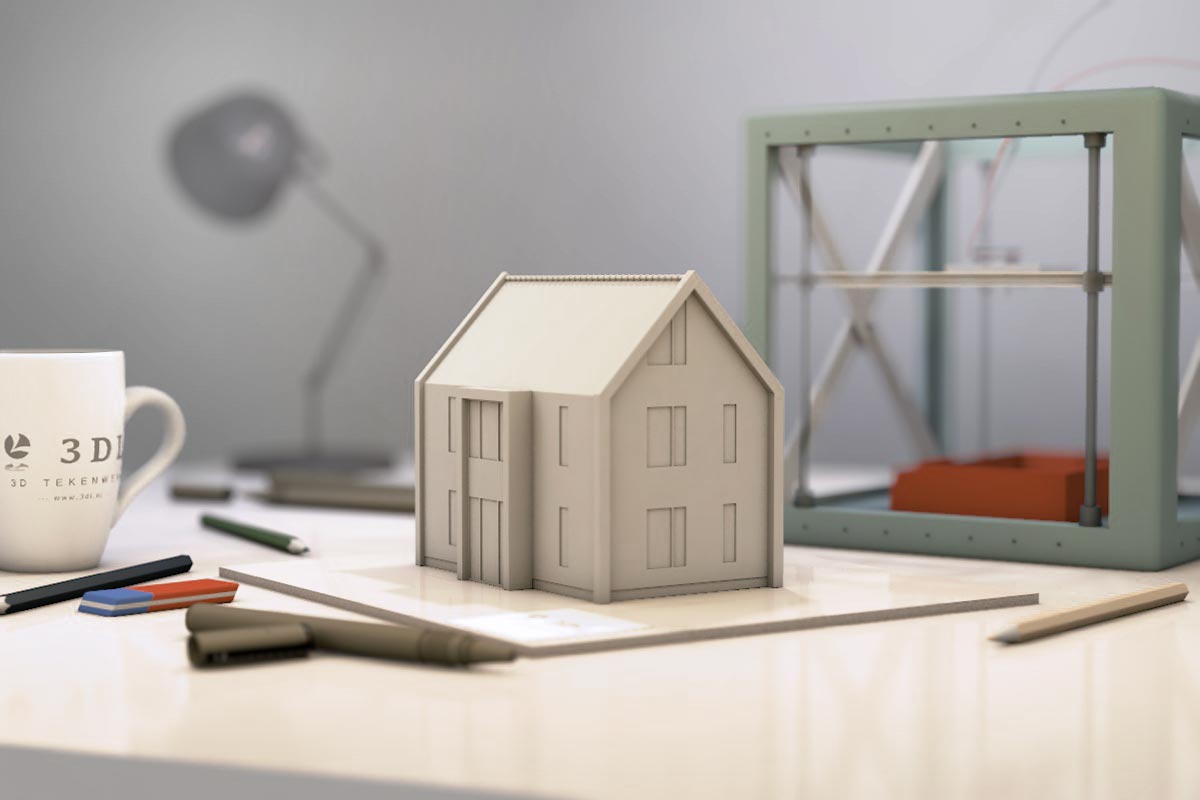 Maquette 3D Printen Tekenen Van Huis In 3D 3DL Tekenwerk Maquette 3D Printen Tekenen Van Huis In 3D 3DL Tekenwerk